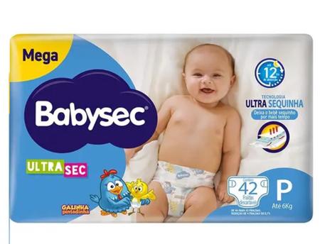 Imagem de Fralda Babysec Ultrasec - Tam P - (3 pacotes-42 cada pacote) total de 126 unidades - BARATO