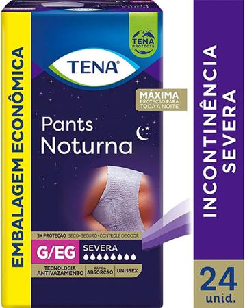 Imagem de Fralda calça geriátrica unissex tena pants noturna com 24 unidades