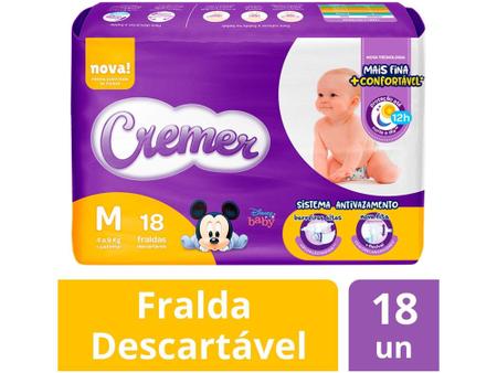 Imagem de Fralda Cremer Disney Baby Tam. M - 4 a 9kg 18 Unidades