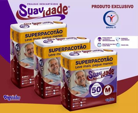 Imagem de Fralda Descartaveis Diguinho Suavidade Premium Super Pacotão M - 50 Unidades