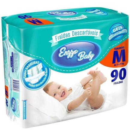 Imagem de Fralda Descartável Baby Felt Noturna Infantil M - 90 Unidades Atacado Barato