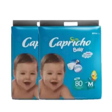 Imagem de Fralda Descartavel Capricho Baby Mega 2 Pacotes Tamanho M Com 160 Unidades