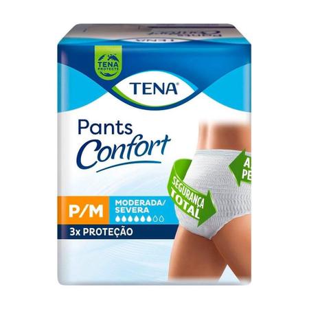 Imagem de Fralda Descartável Geriátrica/Adulto Tena Pants Confort P/M - 8 Pacotes com 8 Tiras