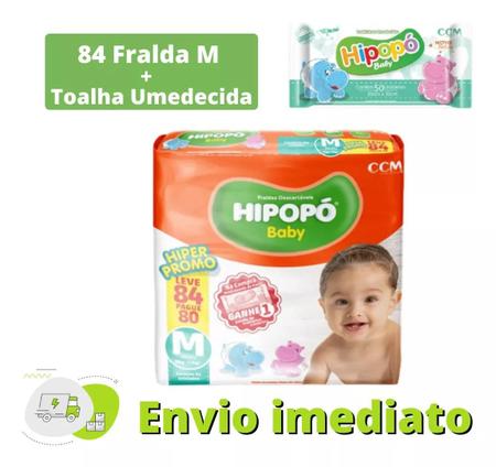 Imagem de Fralda Descartável Hipopo Bebê M C/ 80 Un, Tamanho Médio (m)