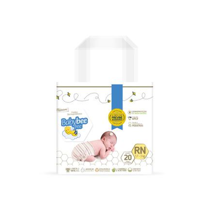 Imagem de Fralda Descartável Infantil bebê Dermoprotetora Baby bee Tamanho RN  com 20 unidades