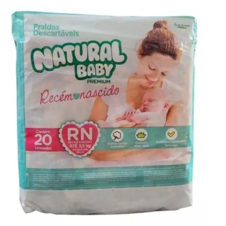 Imagem de Fralda Descartavel infantil Natural Baby (RN) com 20 UN 