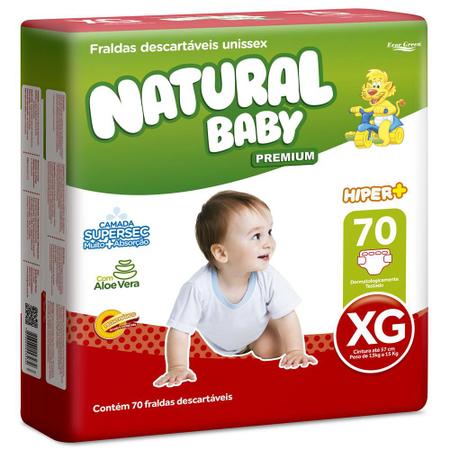 Imagem de Fralda Descartável Natural Baby - XG - Pacote econômico