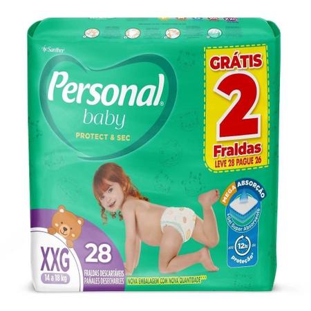 Imagem de Fralda Descartável Personal Soft & Protect Mega Tamanho XXG - 9 Pacotes com 28 Tiras