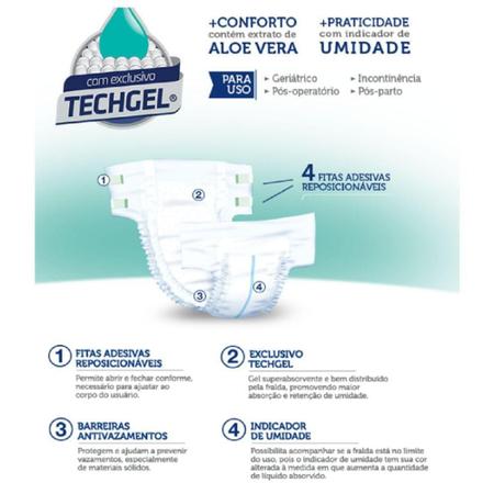 Imagem de Fralda Geriatrica Adulto Mili Vita Tam XG   21 Fraldas com Gel Super Absorvente Conforto e Proteção