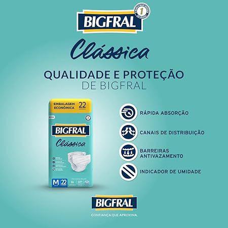 Fralda Geriátrica Incontinência Bigfral Clássica M 22un Imagem de Fralda Geriátrica Incontinência Bigfral Clássica M 22un