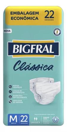 Fralda Geriátrica Incontinência Bigfral Clássica M 22un Imagem de Fralda Geriátrica Incontinência Bigfral Clássica M 22un