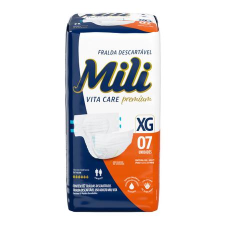 Imagem de Fralda Geriátrica Mili Vita Care Premium Tamanho XG com 7 Unidades