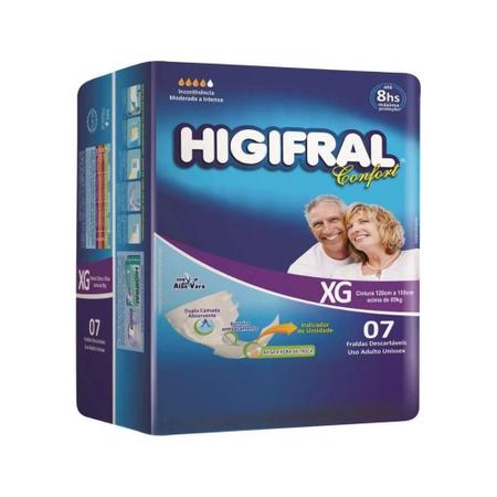 Imagem de Fralda Geriatrica Xg 7un Adulto Homem Mulher Higifral Confort Junior Baby