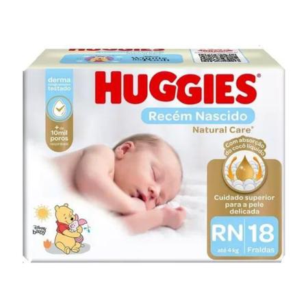 Imagem de Fralda Infantil Huggies Natural Care Tamanho RN c/18