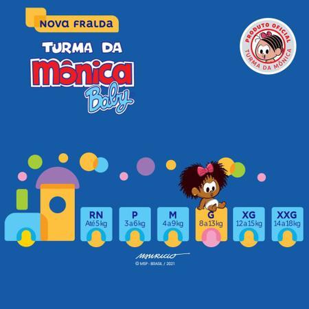 Imagem de Fralda Infantil Turma da Mônica Baby Mega Tamanho G 44 Fraldas Descartáveis