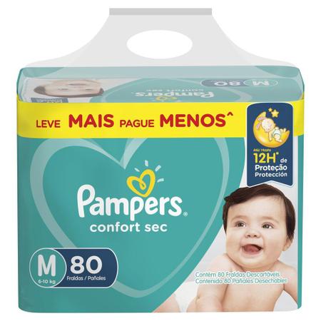 Imagem de Fralda Pampers Confort Sec Giga Tamanho M Giga 80 Unidades Descartáveis