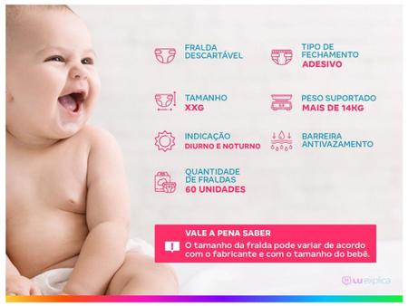 Imagem de Fralda Pampers Confort Sec Tam. XXG +14kg - 60 Unidades