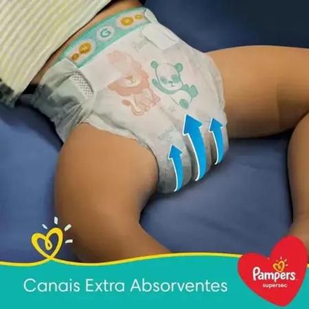 Imagem de Fralda Pampers Supersec Jumbo Vermelha Tamanho P 4 Pacotes Com 34 fraldas Cada - 5 kg à 8 kg