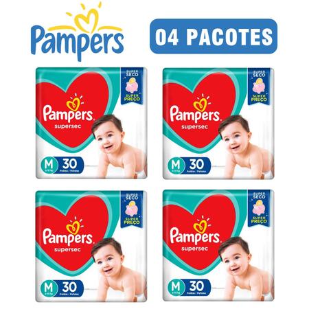 Imagem de Fralda Pampers Supersec tamanho M kit c/ 04 pacotes