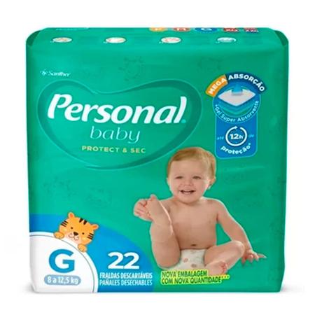 Imagem de Fralda Personal Baby Protect & Sec Tamanho G com 22 Fraldas Descartáveis