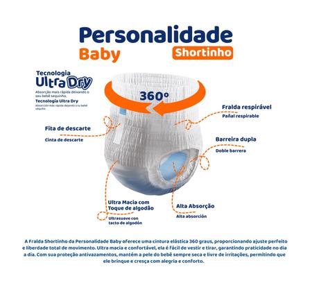 Imagem de Fralda Personalidade Baby Shortinho 15 Un Tam XG  Eurofral