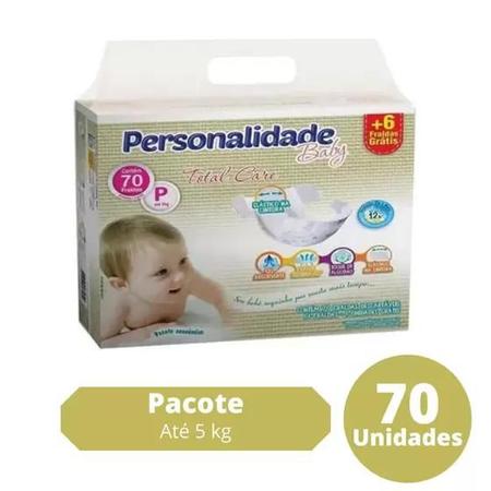 Imagem de Fralda Personalidade Baby Total Care 1 Pacote Tamanho P - Até 5 Kg Com 70 Unidades