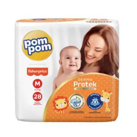 Imagem de Fralda Pom pom Derma Protek Jumbo 1 Pacote Tamanho M - 6 a 9 kg