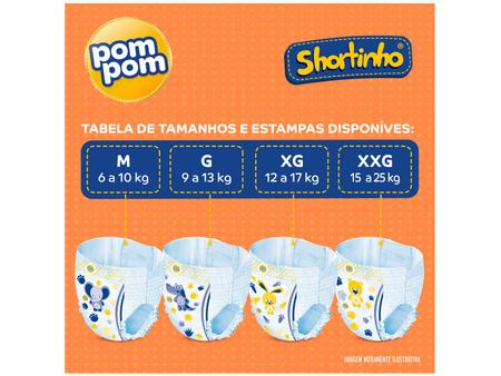 Fralda Calça PomPom Shortinho, XXG, Jumbinho, pacote de 14