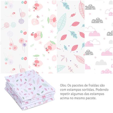 Imagem de Fralda Super Luxo Mami C/ Bainha Estampado para Bebê 70cm X 70cm Contém 05 Un