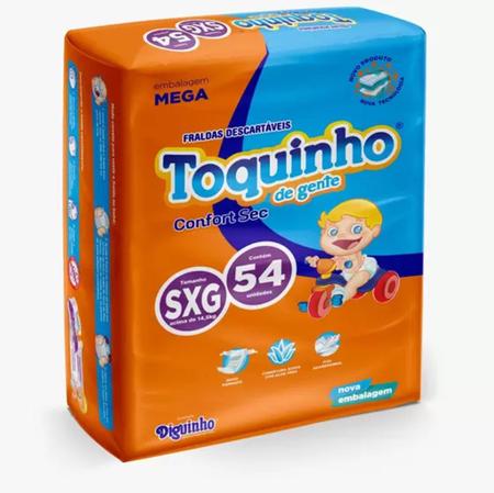 Imagem de Fralda Toquinho de Gente 4 Pacotes Tamanho XXG - 216 Unidades