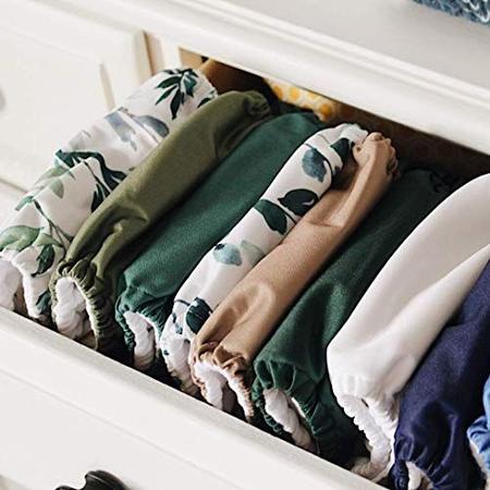Imagem de Fraldas de Bolso Unissex Baby Cloth - Sálvia e Mar - 7 Pacotes, 7 Inserções de Bambu, 1 Saco Molhado pelo Berçário de Nora