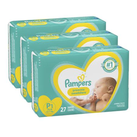 Imagem de Fraldas Pampers Premiee Swadlers Prematuro P - 3 Unidades