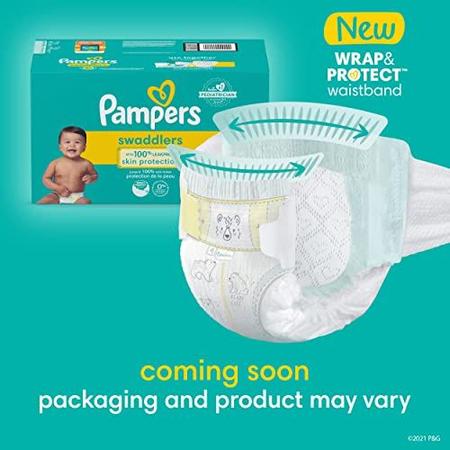 Imagem de Fraldas Recém-Nascida/Tamanho 1 (8-14 lb), 164 Conde - Pampers Swaddlers Fraldas descartáveis para bebês, pacote enorme (embalagem pode variar)