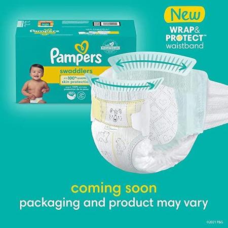 Imagem de Fraldas Tamanho 2, 148 Contagem - Pampers Swaddlers Fraldas descartáveis para bebês, pacote enorme (embalagem pode variar)