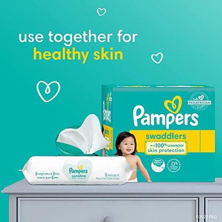 Imagem de Fraldas Tamanho 4, 150 Contagem - Pampers Swaddlers Fraldas descartáveis para bebês, (embalagem pode variar)