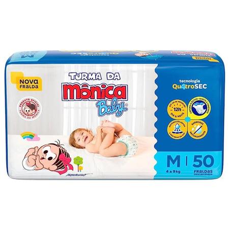 Imagem de Fraldas Turma da Mônica Baby Mega Tamanho M 50 Unidades