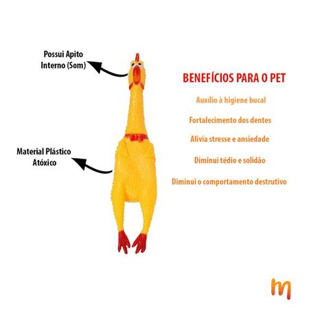 Brinquedo Club Pet Mordedor Galinha para Cães - 31cm - AgroPet Aeroporto