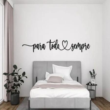 Imagem de Frase Para Todo Sempre Letras Romantico Mdf 3mm Decorativo Quarto Sala Enfeite Parede Preto