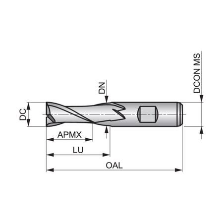Fresa de Topo Curta DIN 1835B 10mm 2 Cortes - Dormer C12310.0 Imagem de Fresa de Topo Curta DIN 1835B 10mm 2 Cortes - Dormer C12310.0