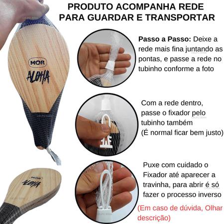 Frescobol Jogo Praia Kit Raquete Tênis Bola e Raquetes Bolas Borracha  Bolinha Madeira N3 Beach Brinquedo Aloha