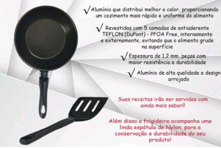 Imagem de Frigideira  Alumínio Preto  antiaderente para fritar  ovo  e Omelete de alta qualidade . - Fortaleza