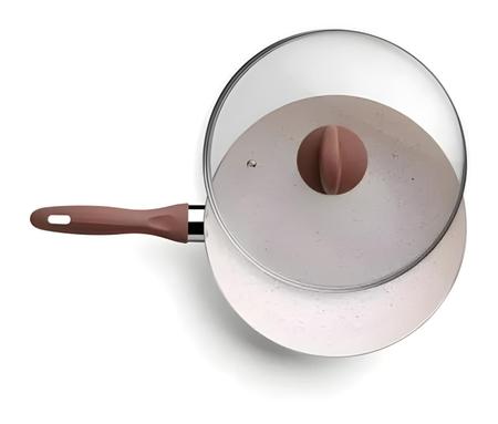 Imagem de Frigideira de indução Ceramica antiaderente Tampa Vidro 28cm