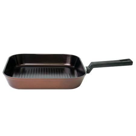 Imagem de Frigideira Grill Neoflam Reverse, Aluminio Forjado com Revestimento Ceramico, Cor Marrom Rosa - 28cm/3,0L