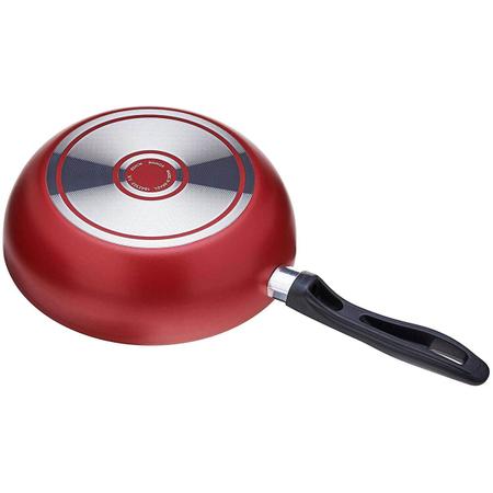 Imagem de Frigideira Wok com Tampa Brinox Chilli Panela Antiaderente Pro-Flon 24cm 2,5L Cereja