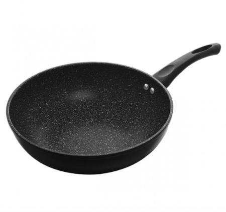 Imagem de Frigideira Wok Indução Cerâmica Granilite Preta 28 Cm - Lyor