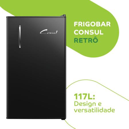 Imagem de Frigobar Retrô Preto Vinil Consul 117 Litros - CRA12AE