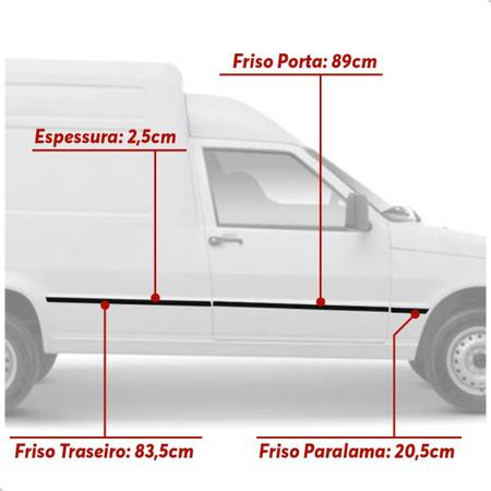 Imagem de Friso Lateral Fiorino 1997 A 2007 Longo Fino 6 Peças