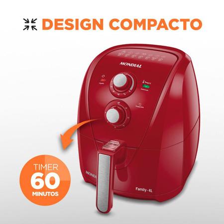 Imagem de Fritadeira Air Fryer 4L Mondial AFN40FR Vermelha 127V