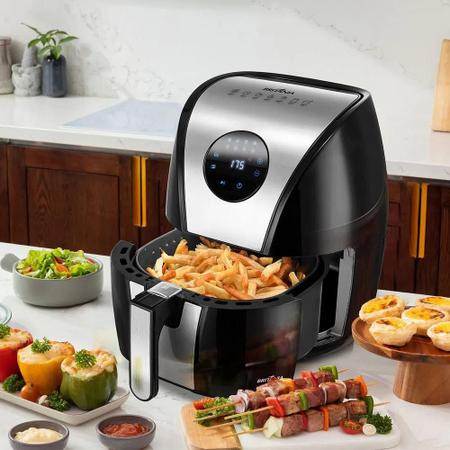 Fritadeira Air Fryer 5 litros Painel Digital Inox 1500W Britania BFR41PI Fritadeira sem Oleo Air Fryer Magazine Luiza