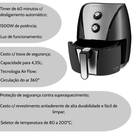 Fritadeira Air Fryer Britânia BFR40PI 5L Antiaderente 1500W - BCM  Refrigeração - Tudo para Refrigeração, Peças para Lavadora e Equipamentos  Comerciais